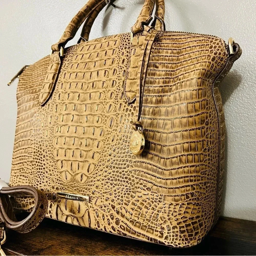 Brahmin Medium Duxbury Satchel – Vintage Gold Mini Melbourne – NWT